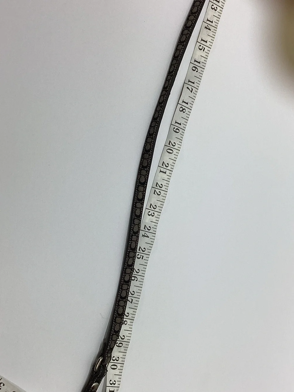 Coach jacquard and leather dog leash in black and gray